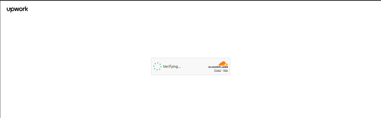 Upwork verification prompt that the user must clear manually