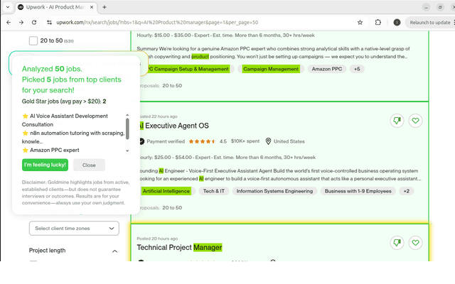 See only the jobs from clients who hire and pay well. Review and apply as usual - Win more interviews!